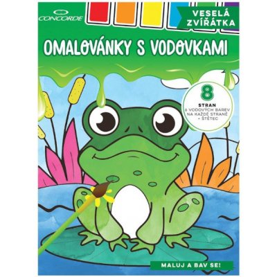 Omalovánky s vodovkami CONCORDE Veselá zvířátka A4 – Zboží Mobilmania