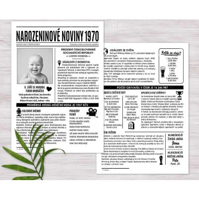 Noviny k narozeninám 1970 – dvoustranné nebo jednostranné – Zboží Mobilmania