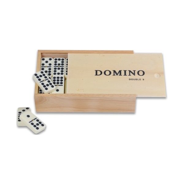 Desková hra Hot Games Domino 9 dřevěná krabice double