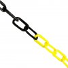 Výstražná páska a řetěz NadrzeNaPalivo Plastový řetěz 7,5 mm x 5 m žluto-černý