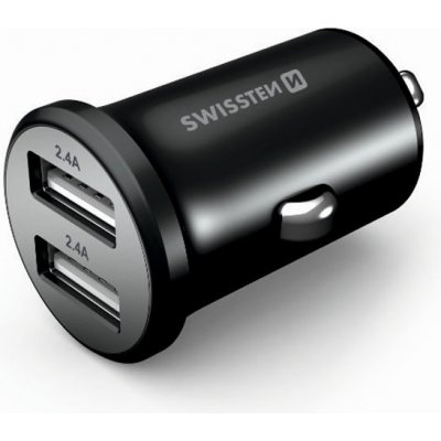 Swissten 20114000 Nabíječka telefonu 2 x USB 4,8A metal černý – Zboží Mobilmania