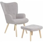 Autronic Paris II + taburet masiv látka šedá – Zboží Mobilmania