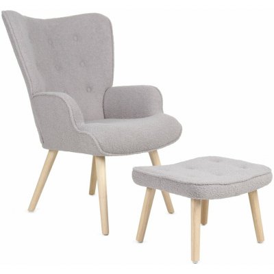 Autronic Paris II + taburet masiv látka šedá – Zboží Mobilmania