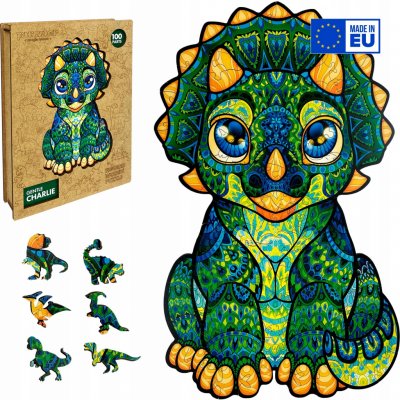 Puzzler Dřevěné Něžný dino Charlie 100 dílků – Zbozi.Blesk.cz