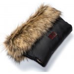 JASMINE Rukávník s kožíškem černý s hnědou kožešinou – Zboží Dáma