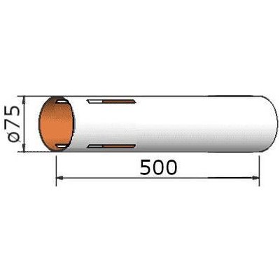 Klima Papírová trubka 75x500mm 4-drážky