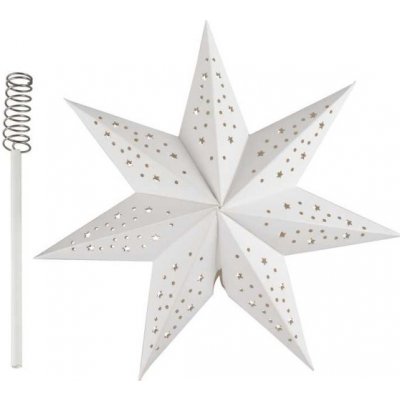 Ginger Ray Hvězda papírová bílá špička na stromeček 15 cm – Zboží Mobilmania