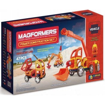 Magformers Power Construction stavební auta PLUS 47 ks