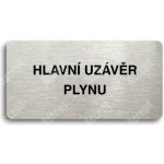 ACCEPT Piktogram HLAVNÍ UZÁVĚR PLYNU - stříbrná tabulka - černý tisk bez rámečku – Sleviste.cz