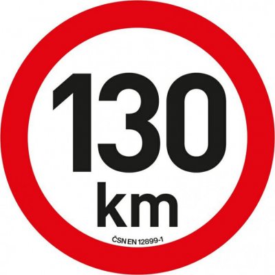 Samolepka omezení rychlosti 130km/h (20 cm)