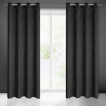 EUROFIRANY ZATEMŇOVACÍ ZÁVĚS NA KROUŽCÍCH ELIZA 140X250 CM ČERNÁ – Sleviste.cz