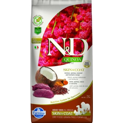 N&D Quinoa Dog Adult Skin & Coat Grain Free Venison & Coconut 2 x 7 kg – Hledejceny.cz