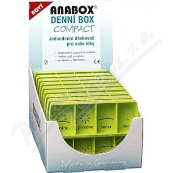 Anabox Dávkovač na léky - zelený denní box COMPACT