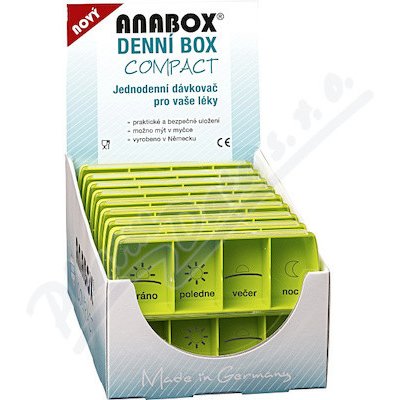 Anabox Dávkovač na léky - zelený denní box COMPACT