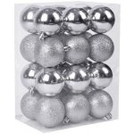 MagicHome Baňky Vánocce 24 ks stříbrné mix 6 cm – Hledejceny.cz