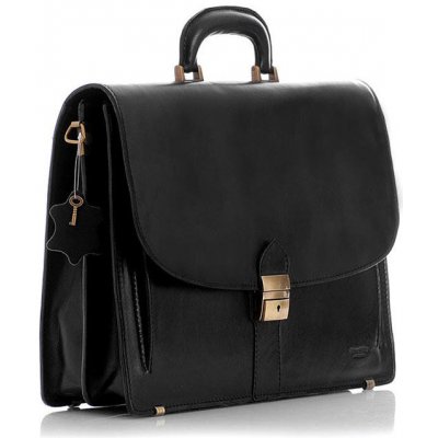 Mazzini Business Značková pánská aktovka z pravé kůže LUIGI černá – Zboží Dáma