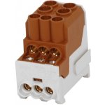 Eleman Blok pro rozdělení fází UVB 100 L B, 1pól., 101A, 1000V, hnědý, na DIN – Sleviste.cz