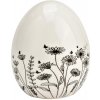 Textilomanie Keramické vajíčko s květinami FLORAL EGG bílé