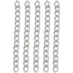Prodlužovací řetízek z nerezové oceli - platinový - 4 cm x 3 mm - 1 ks – Sleviste.cz