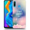 Pouzdro a kryt na mobilní telefon Huawei Picasee silikonový průhledný obal pro Huawei P30 Lite - Mysli pozitivně!