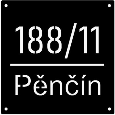 Popisné číslo domu s vlastním textem 20x20cm - Plastová deska (antracit RAL 7016) – Zboží Mobilmania