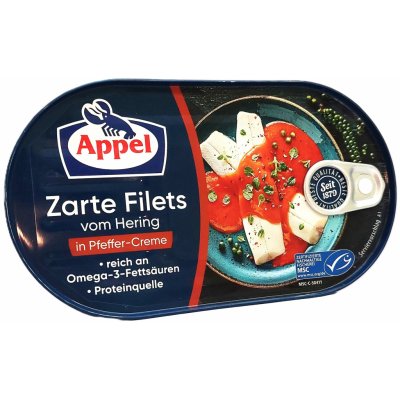 Appel sleďové filety v krému s pepřem 200 g – Zboží Dáma