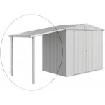 Biohort Postranní střecha Europa 2/3/4A, stříbrná metalíza s jednokřídlými dveřmi – Zboží Mobilmania