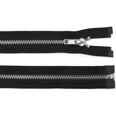 Kovový zip no.5 rozepínací 80cm černý (stříbrné zoubky) RVMS6 – Hledejceny.cz