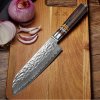 Kuchyňský nůž IZMAEL Damaškový kuchyňský nůž Kašiwa Santoku/Hnědá 17 cm