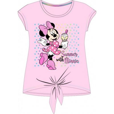 E plus M - Dívčí bavlněné tričko s krátkým rukávem Minnie Mouse - Disney - sv. růžové – Hledejceny.cz