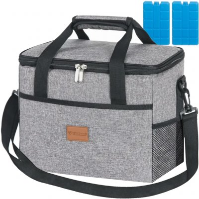 Trizand Termotaška 20L, šedá, s termoizolační fólií a dvěma chladicími kazetami – Zbozi.Blesk.cz
