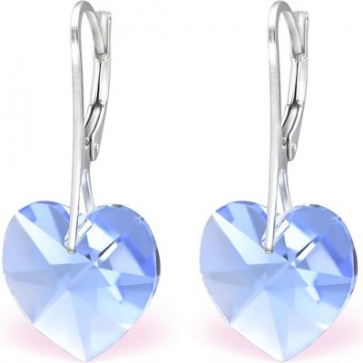 Swarovski Elements Heart krystal stříbrné visací modré srdce srdíčka 31012.4 Light Sapphire modrá světlá blankytná – Zbozi.Blesk.cz