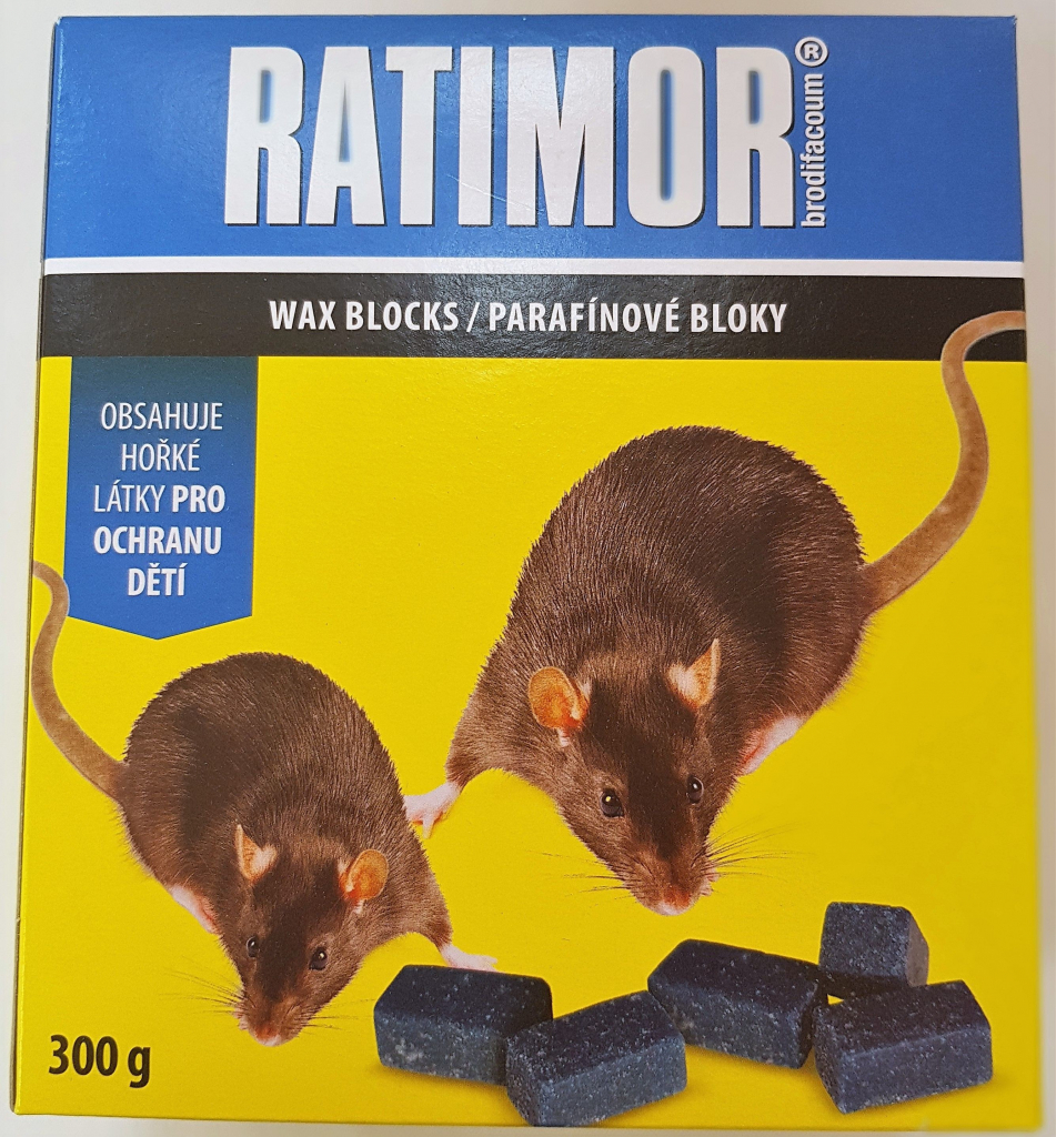 UNICHEM Jed na potkany, myši a krysy Ratimor parafínové bloky 300 g