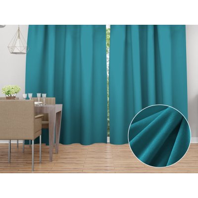 Biante Sametový závěs Velvet Premium SVP-035 Tyrkysově modrý - šířka 135 cm 135x220 cm – Hledejceny.cz