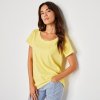 Dámská Trička Blancheporte tričko s kulatým výstřihem a krátkými rukávy světle žlutá