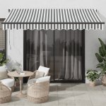 vidaXL Ručně zatahovací markýza antracitová a bílá 350 x 250 cm – Zboží Mobilmania