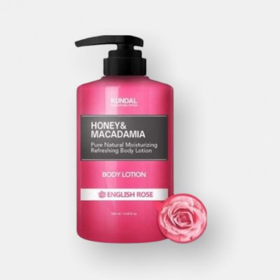 Kundal Honey&Macadamia English Rose vyživující tělové mléko 500 ml – Zboží Dáma