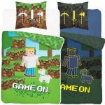 Detexol povlečení Minecraft Kostičky Game on pejsek svítící 140x200 70x80 – Sleviste.cz