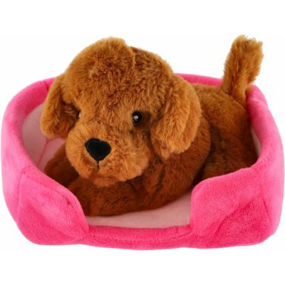Teddies Zvířátko pejsek v pelíšku 4 barvy 22x24 cm – Sleviste.cz