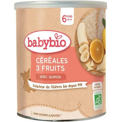 Babybio Nemléčná rýžovo-quinoová kaše s třemi druhy ovoce 220 g – Zboží Mobilmania