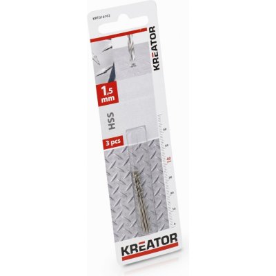 KREATOR KRT010102 - 3ks HSS vrták do kovu 1,5x40 mm – Zboží Mobilmania