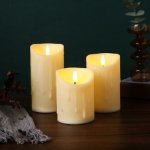 DENR LED svíčky s pohybujícím se plamenem set 3ks na baterie – Zboží Mobilmania