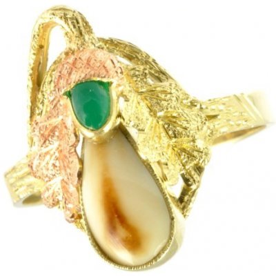 Šperky-NM Zlatý prsten s grandlí 381 lovecký šperk