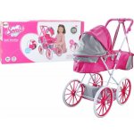 LEANToys Retro s květinami a velkými koly -růžový – Zboží Mobilmania