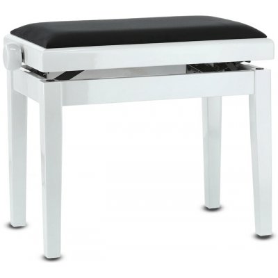 GEWA - Židle ke klavíru Deluxe - bílý lesk, sedák černý – Zboží Mobilmania
