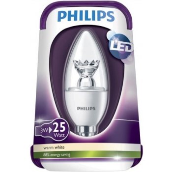 Philips LED Kerze E14 3W 25W Teplá bílá 250 lm čirá