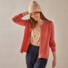 Dámský svetr a pulovr Blancheporte Kardigan na zip růžové dřevo