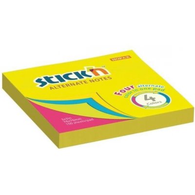 Bloček samolepicí Stick´n 76x76 mm, 100 l., neonové barvy – Hledejceny.cz