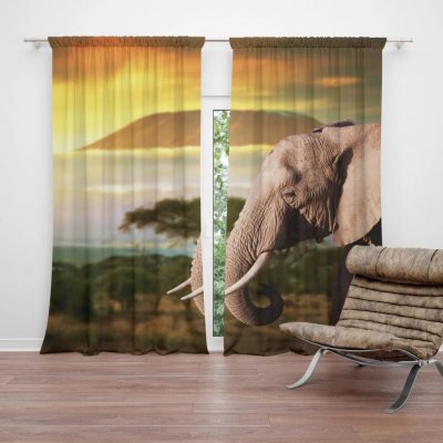 Sablio Závěs Slon z profilu: 2ks 140x250cm – Hledejceny.cz