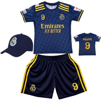 Numberoplus Premium dětský fotbalový dres + fotbalová kšiltovka Real Madrid FC Emirates Fly Better Kylian Mbappe 9 – Zboží Dáma